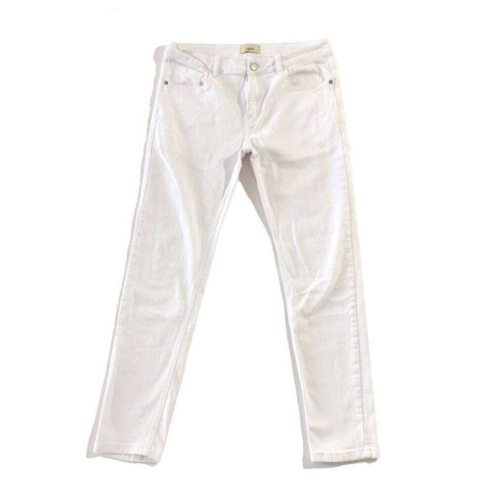 ZLZ Denim Jeans Womens W32/L30 White Mid Rise Skinny Fit Stretch